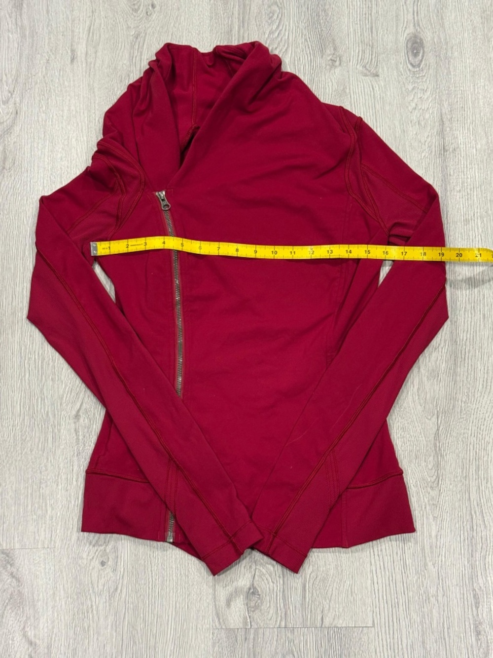 Lululemon Red Asymmetrical Zip Hooded Jacket Size 6 - Picture 6 of 7